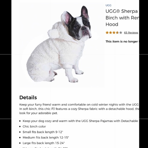 🐶 UGG Dog Fashion Full Length Sherpa Coat - Picture 2 of 6